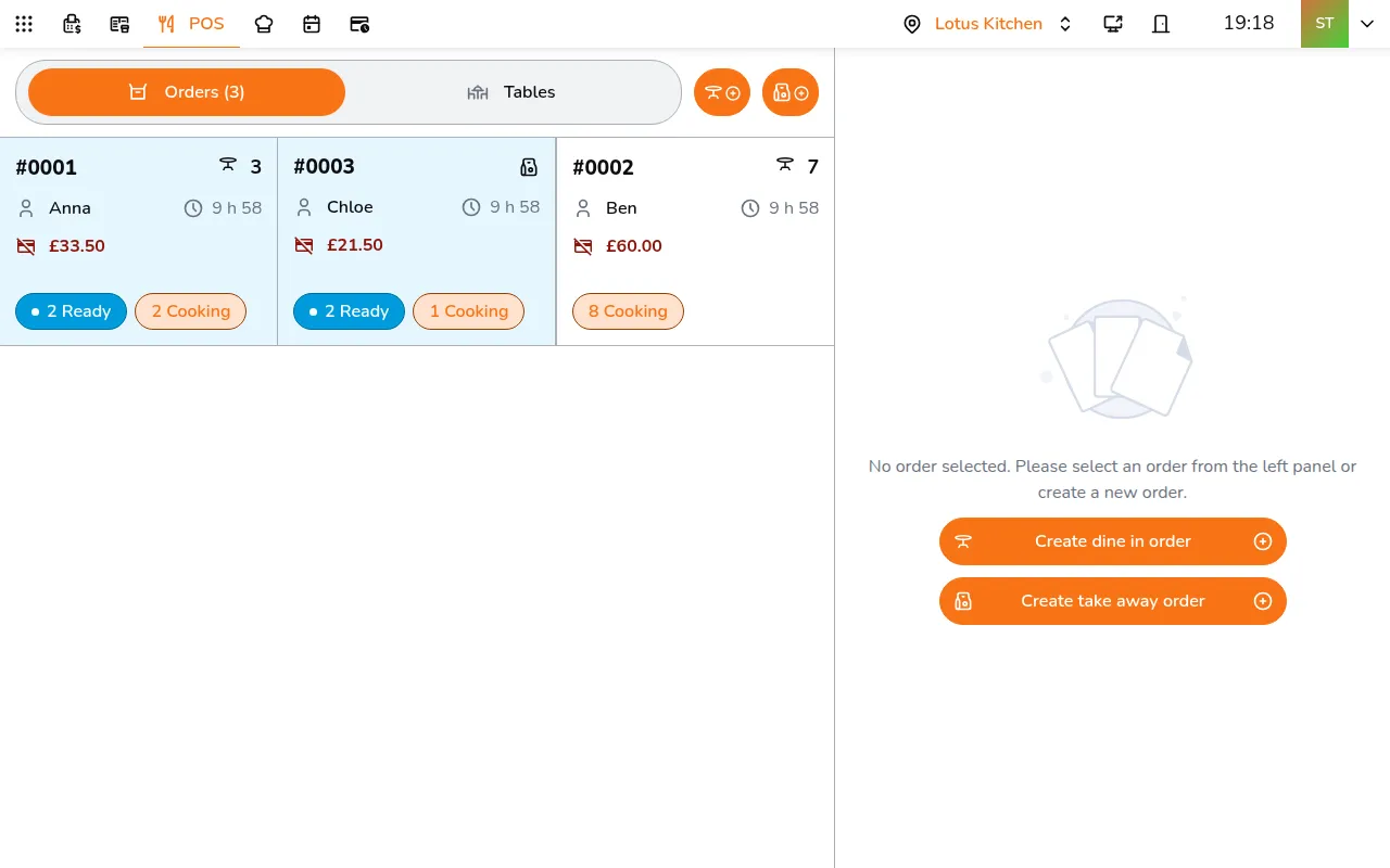 Open the order on the POS and tap ⋯