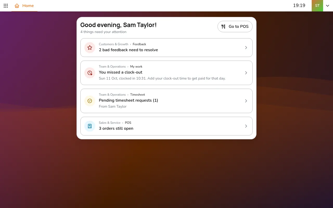 Go to All apps > Setup > Employees and tap the person