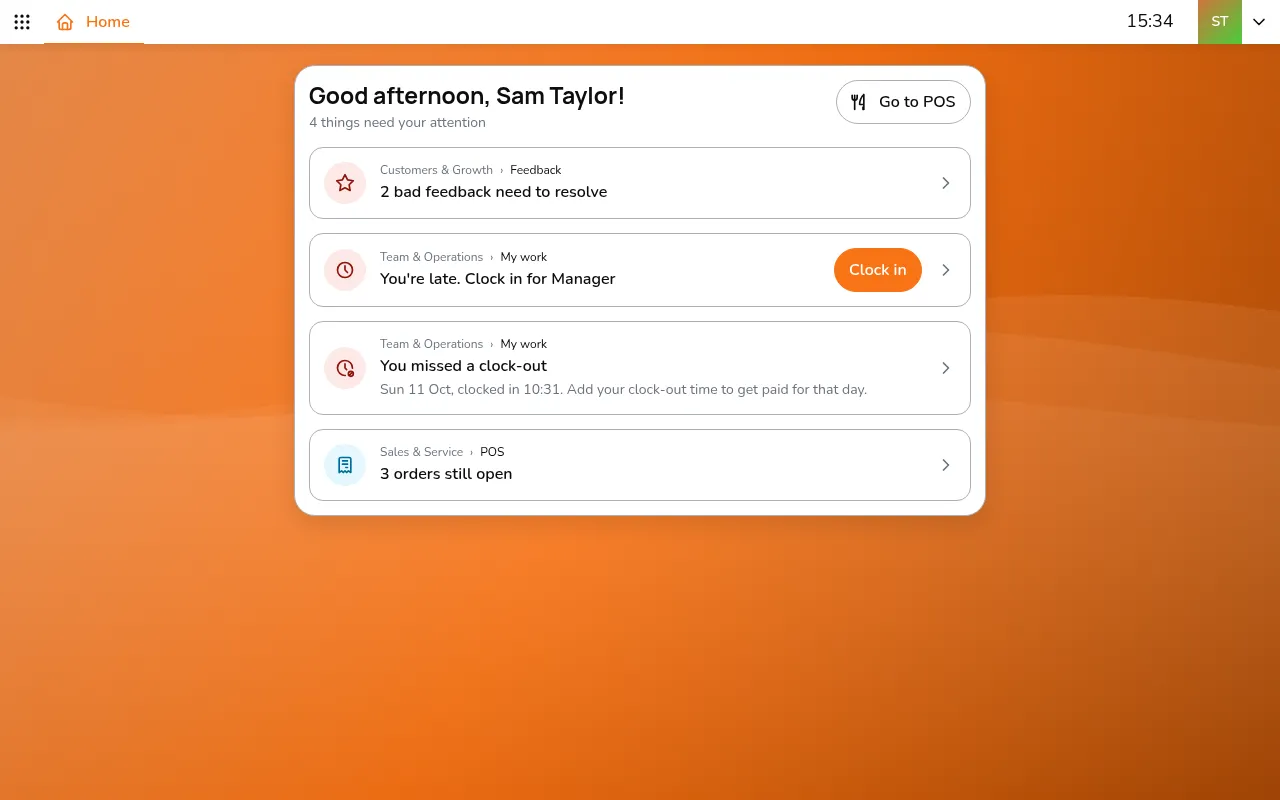 Tap your avatar in the app bar