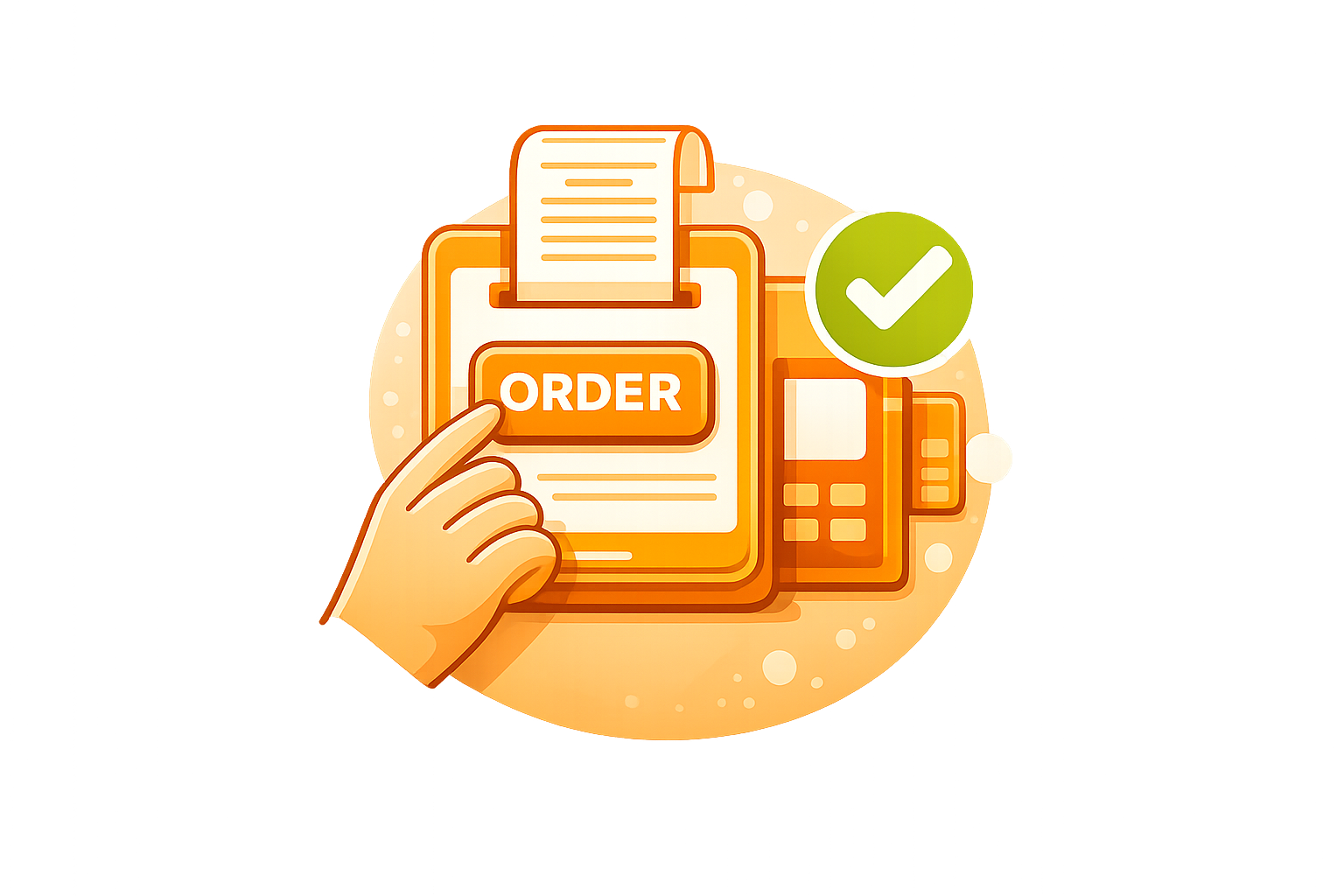 The order is submitted and sent directly to POS and KDS